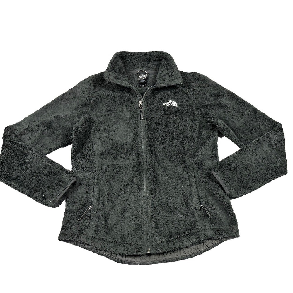 The North Face Piled Sherpa Fleece Jacket Black Full Zip Women's Small Logo